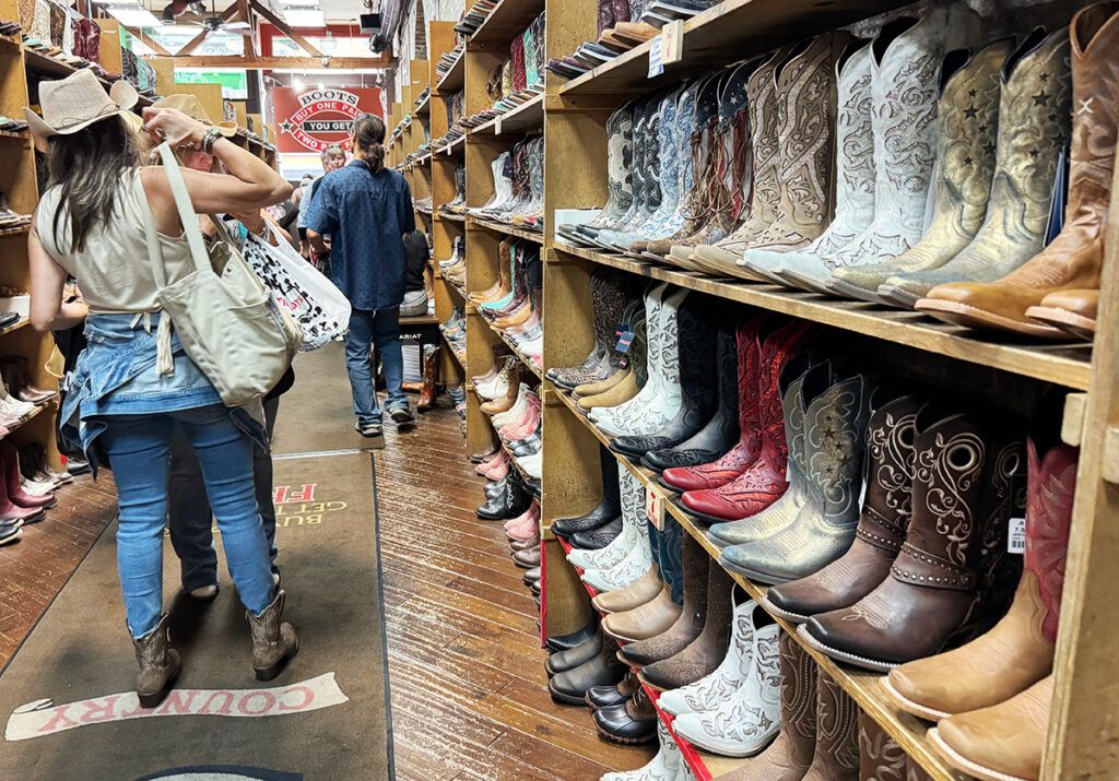 Leather boots on shelf in Nashville