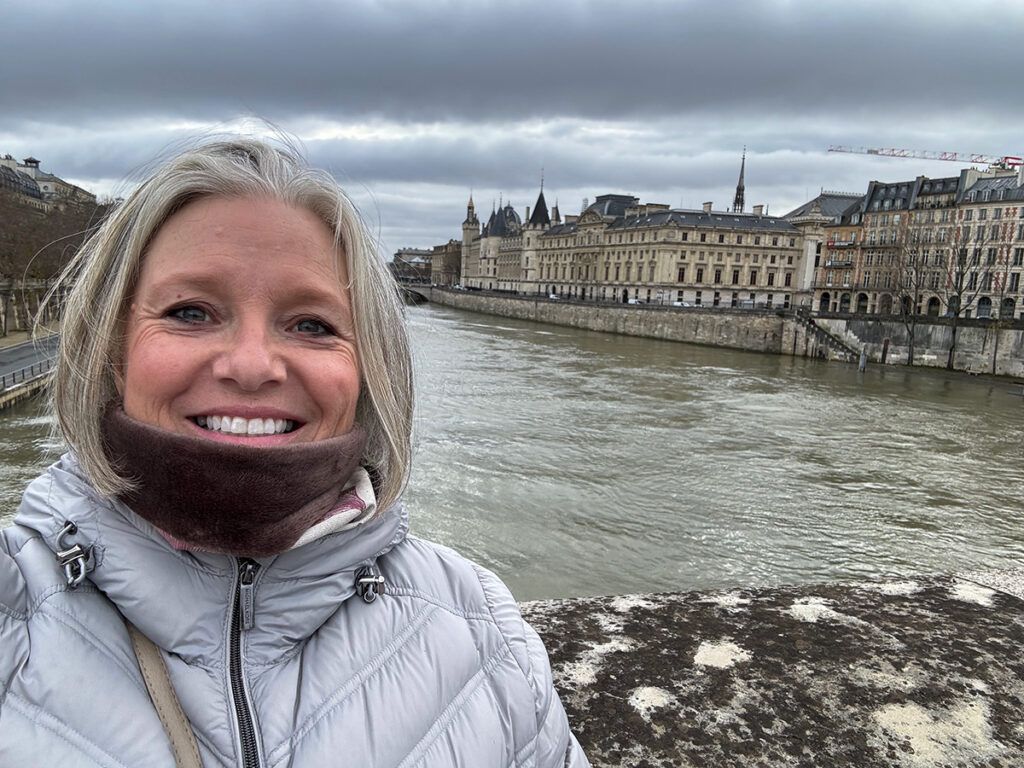 Megan on bridge over Seine