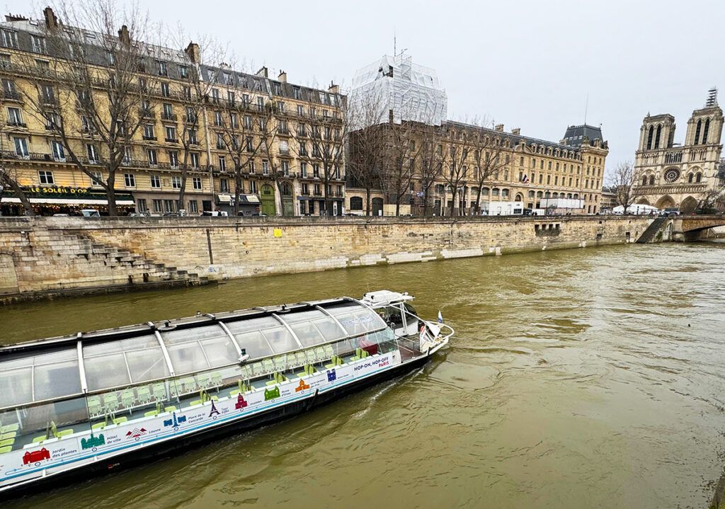 Hop On Hop Off boat on River Seine