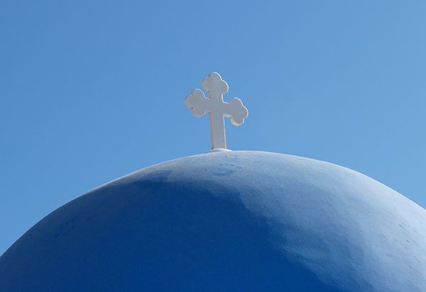 Santorini blue dome