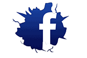 Cracked FB logo