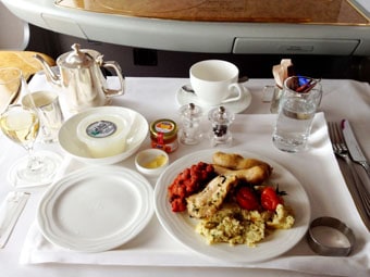 Emirates First Class Breakfast