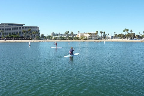 Kneeling on my paddle board