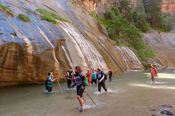 Knee deep in the Zion Narrows