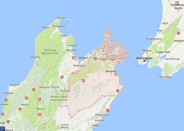Map of Marlborough NZ