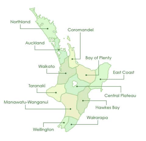 North Island map