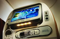 Singapore Airlines economy TV screen