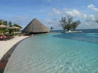 The infinity pool at Manava Suites