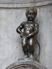 The Mannequin Pis, a bronze statue of a child peeing. 